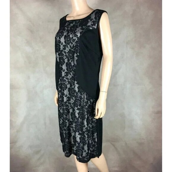 Love Squared Plus Size Black Lace-Panel Dress NWT 1X - Picture 9 of 11